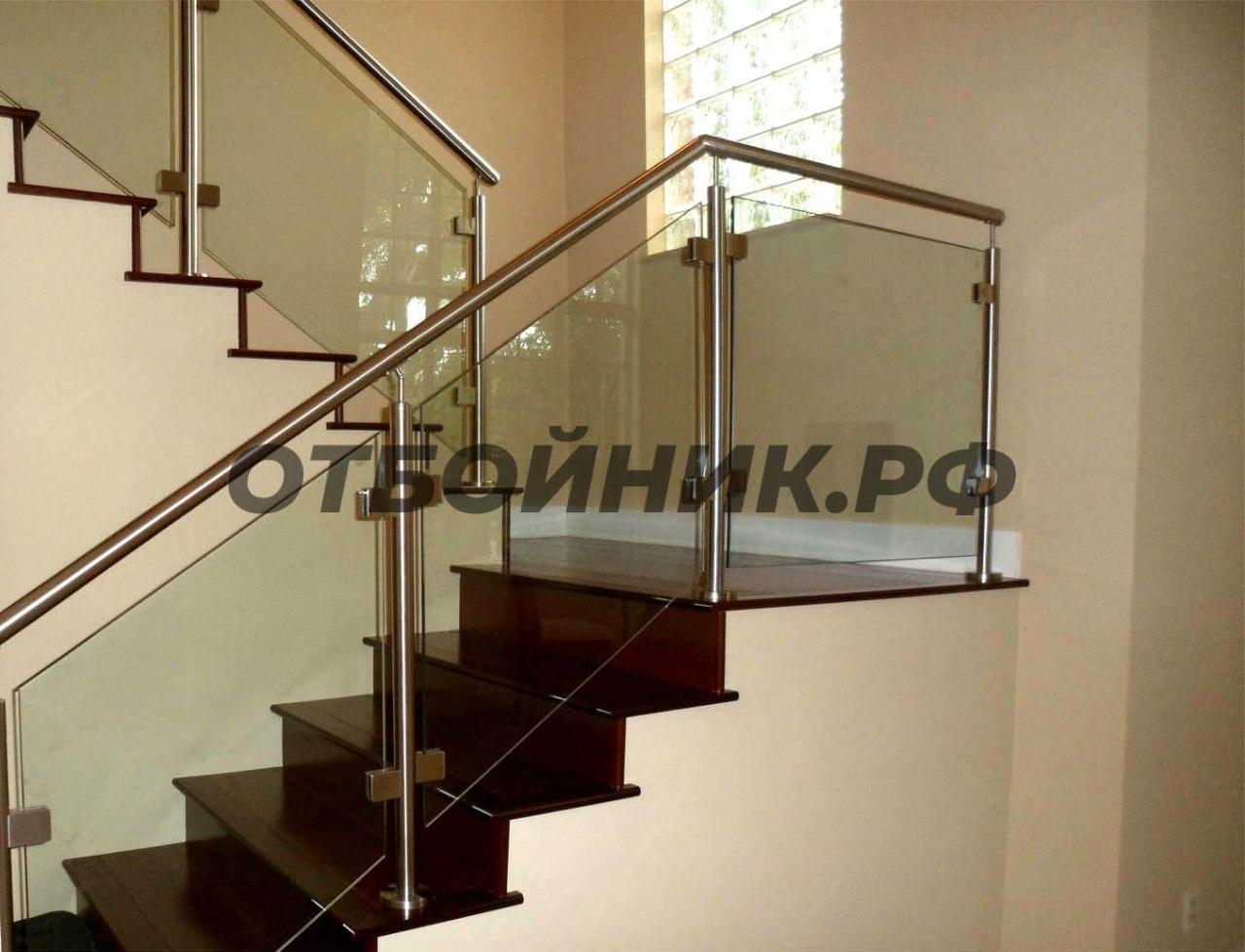 Поручень для лестницы со стеклом из нержавейки- фото 1
