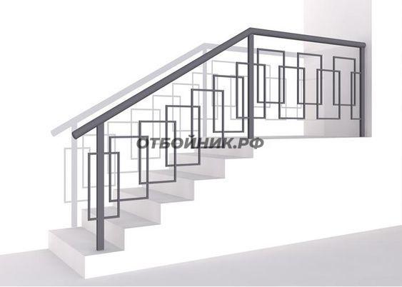 Перила металлические для лестницы ПМДЛ-003- фото 1