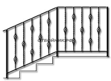 Перила металлические для лестницы ПМДЛ-008- фото 1