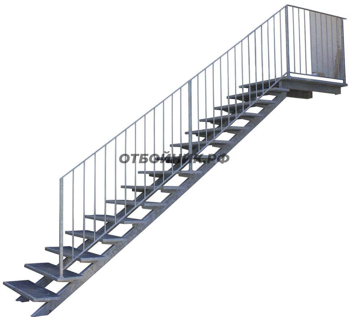 Металлическая лестница на каркасе для крыльца- фото 1