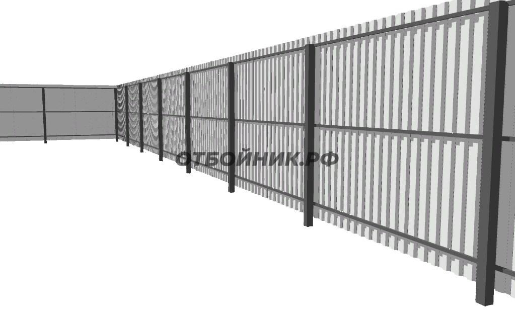 Забор на металлическом каркасе, 20 м- фото 1