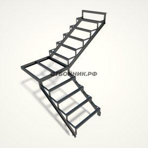 Каркас металлический для двухмаршевой лестницы- фото 1