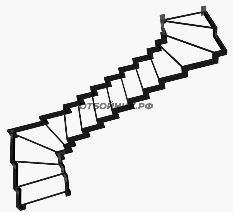 Лестница на металлическом каркасе ЛМК-007 для крыльца- фото 1