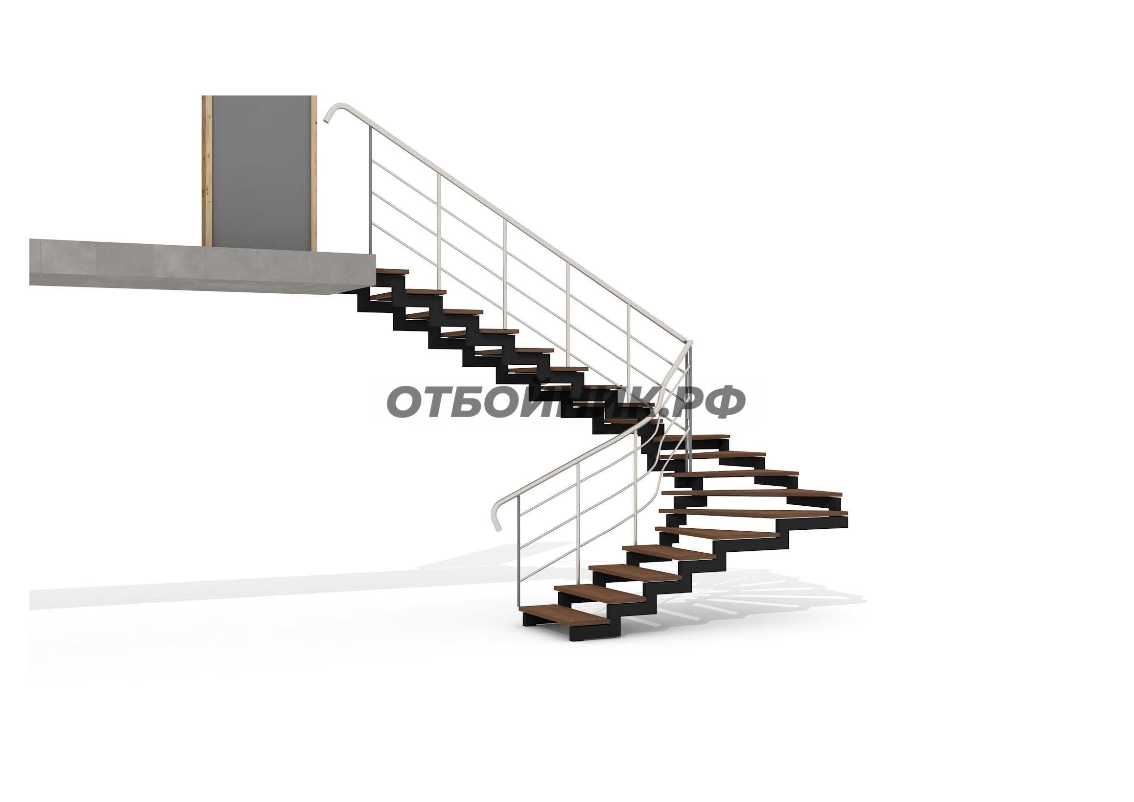Лестница на металлическом каркасе ЛМК-013 для крыльца- фото 1