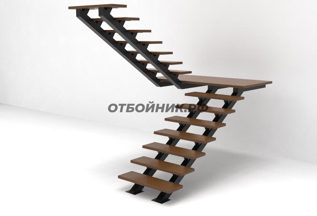 Уличная лестница на металлическом каркасе ЛМК-010- фото 1