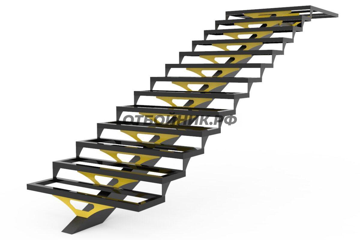 Лестница на металлическом каркасе ЛМК-005 для крыльца- фото 1