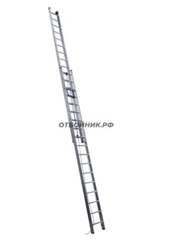 Выдвижная алюминиевая двухсекционная лестница с тросом- фото 1