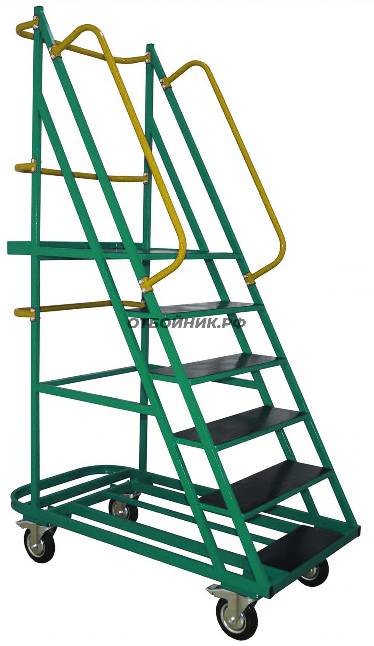 Лестница подкатная металлическая с площадкой- фото 1