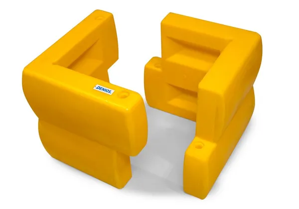 Защита столба 160 (размер столба 160х160 мм), полиэтилен, желтый, ДхШхВ 360х360х500мм, комплект 2 шт- фото 1