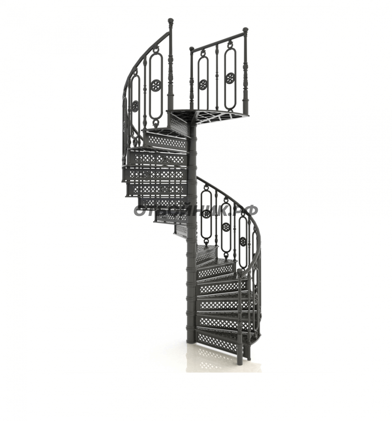 Чугунная винтовая лестница GS42 литая- фото 1